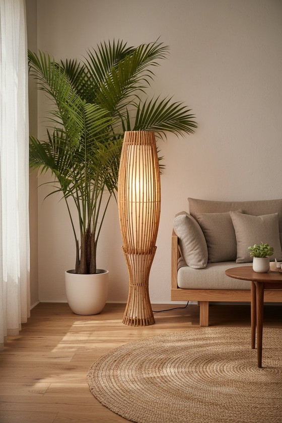 Image 1 of Franco Albini  Bamboo Floor Lamp 1960's 