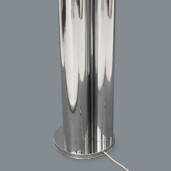 Image 1 of Lampadaire en métal chromé et verre, années 1970