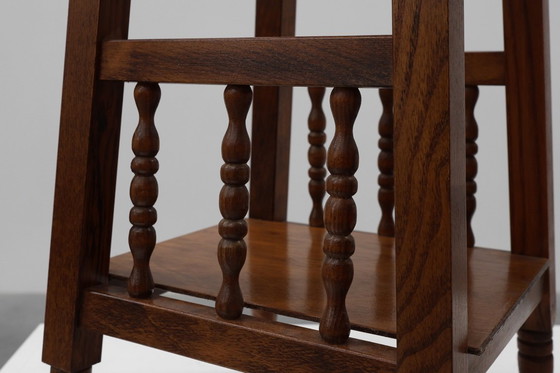 Image 1 of  Pareja de mesas auxiliares rústicas de madera del siglo XX con tapa de cerámica, Francia