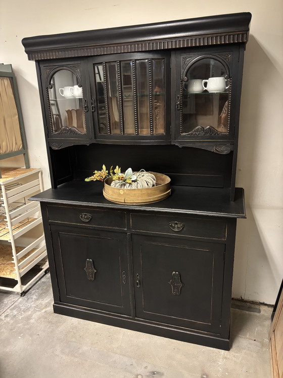 Vintage Buffet Cabinet – Sideboard cabinet, Glass, Wood (photo 2 of 10)