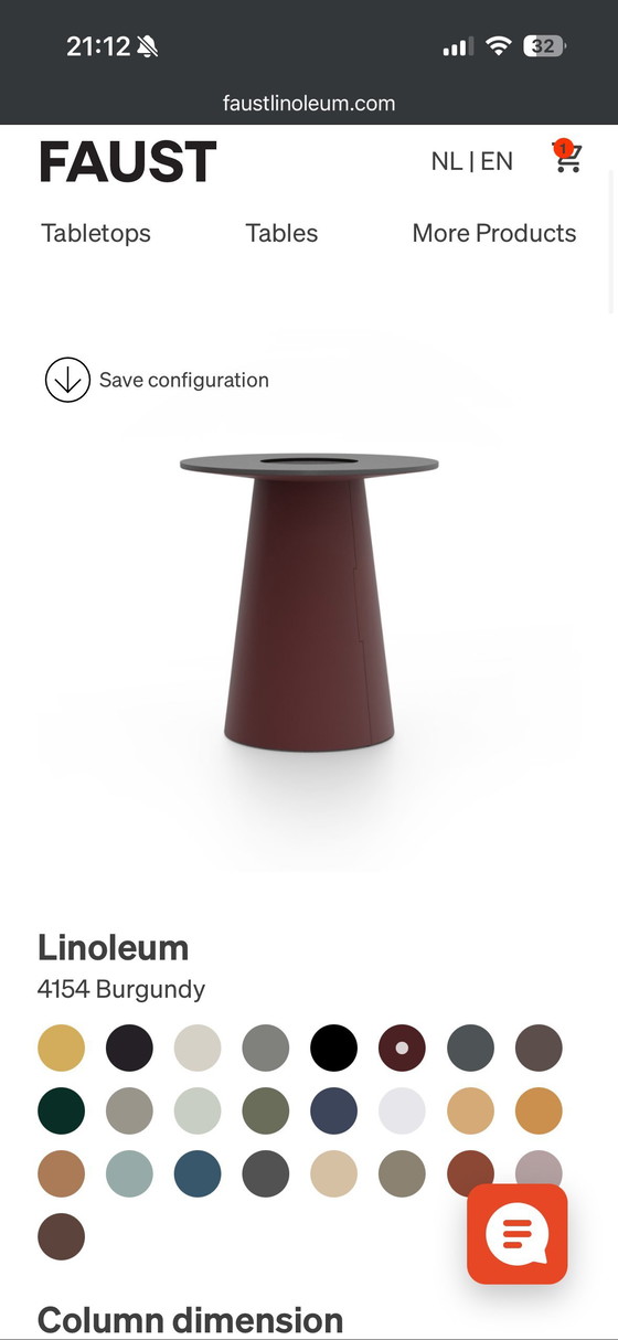 Image 1 of Mesa de comedor redonda de linóleo Faust de 130 cm - contrachapado de abedul