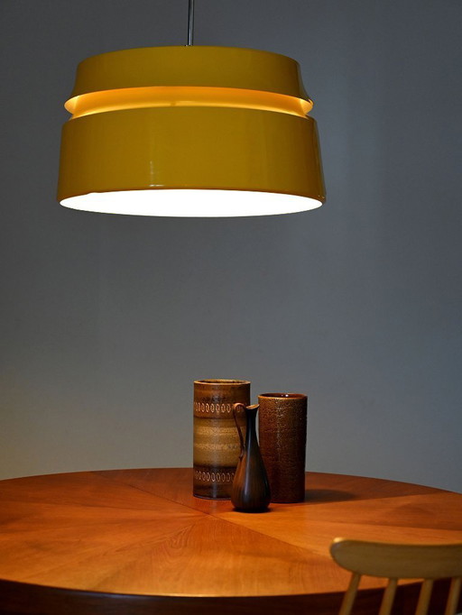 Scandinavian yellow pendant lamp, 1960s/1970s