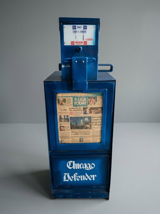 Vintage Amerikanischer Zeitungsautomat Chicago Defender – Industrial Americana
