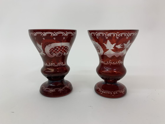 Image 1 of Set di 8 bicchieri e vasi di cristallo Egermann Bohemian