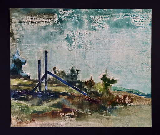 Paysage en aquarelle. - Eugène Eechaut (1928-2019)