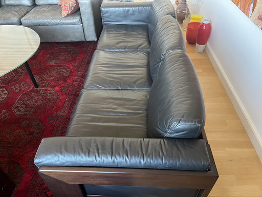 3-Seat Bastiano Sofa in Zwart Leer, Scarpa voor Knoll, Italia