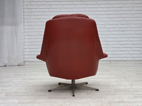 Image 1 of 1970s, Danish design by H.W.Klein, swivel armchair, furniture leather.