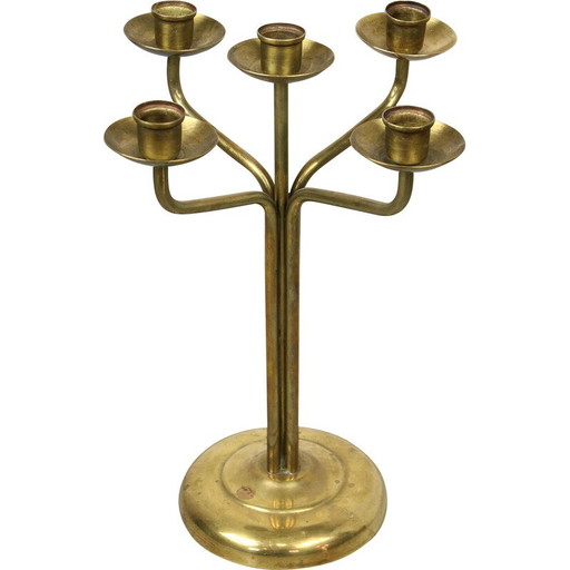 Vintage brass 5-arm candlestick