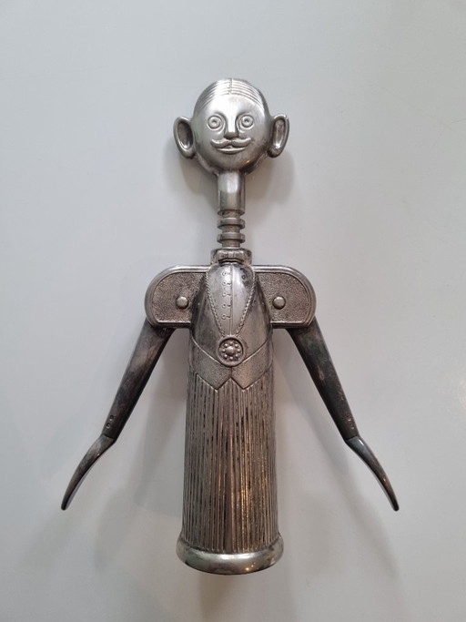 Sacacorchos de diseño "Pierre el Sommelier", Aldo Colombo, Italia, 1984. – keukenaccessoires, Metal