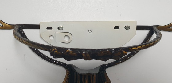 Image 1 of Unieke oude tiffany / glas in lood wandlamp met Dragonfly's