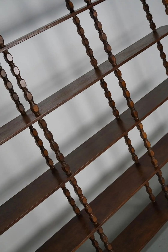 Image 1 of Bibliothèque/étagère murale à bobines en chêne français style années 50