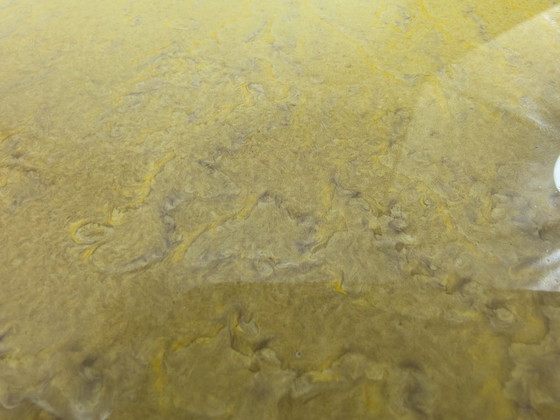 Image 1 of Lámpara colgante Art Déco Ø56 cm - Cristal opalino y latón - ca. 1935