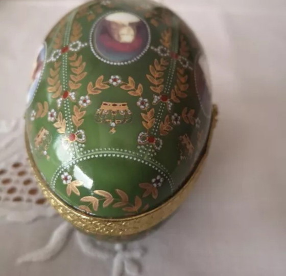 Image 1 of Porzellan Ei Dose Schatulle Manufaktur Rudolf Kämmer Golddekor