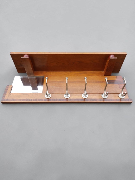 Perchero Art Déco de la Escuela de Ámsterdam – kapstokken, Wood, Glass