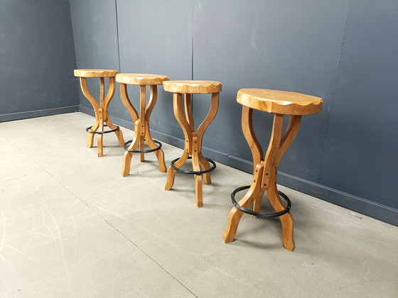 Image 1 of Mid century brutalist bar stools, 1960s - set of 4