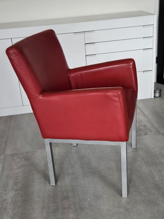 Image 1 of Set aus 6 Esszimmerstühlen aus echtem Leder