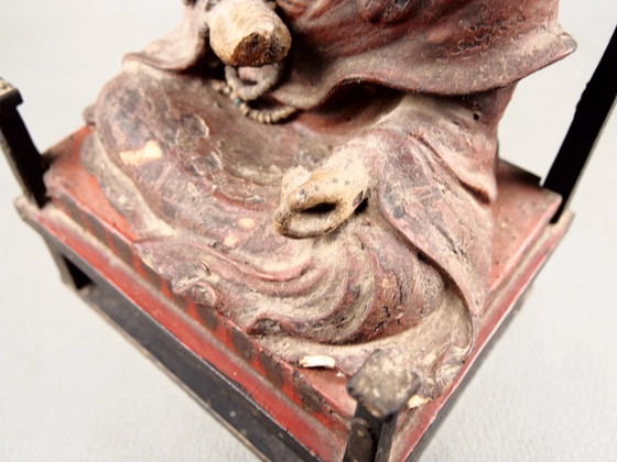 Antique Kobo Daishi Statue in Zushi Shrine – Japan Edo Period Buddha – Sculpture, Wood (photo 6 of 40)
