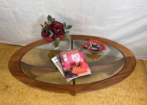 Mid-Century Retro Vintage Teak & Glass Oval Astro Coffee Table by G Plan (1960–1970)    A true design icon of the mid-20th centu