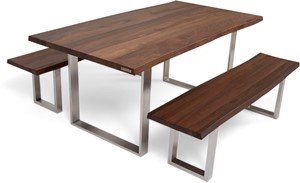 Image 1 of Mesa de comedor Seuren Treble 2.0 - 180x90 con 2 bancos de comedor