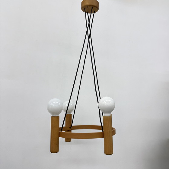 Image 1 of Vintage Domus Danish design hanging lamp chandelier , 1970s