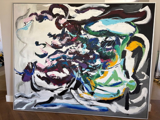 Grande peinture à l'huile abstraite 2x2 mètres