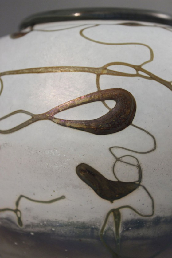 Image 1 of Pascal Guyot in Biot – Glaspastevase mit abstrakter Dekoration, Frankreich 2003