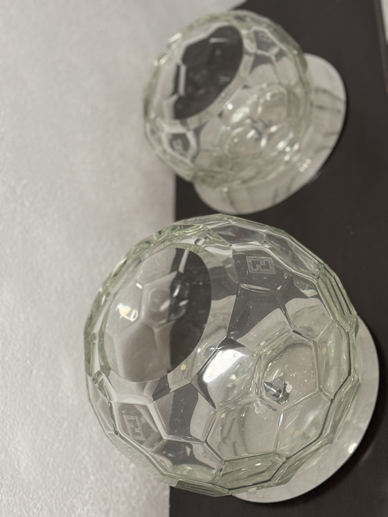 Image 1 of FENDI Casa Faceted Glass Vases – Set of Two (Large & Small)