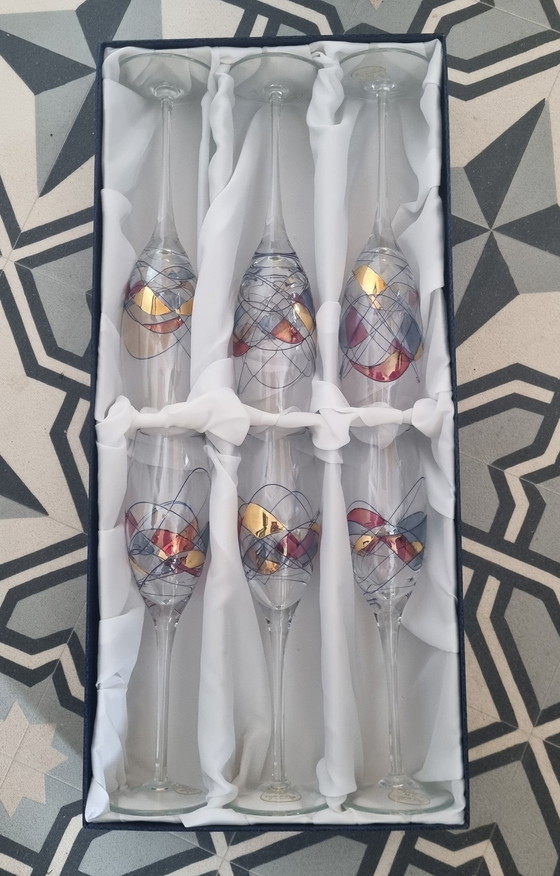 Image 1 of 6 Flutes à Champagne Cristal de Paris