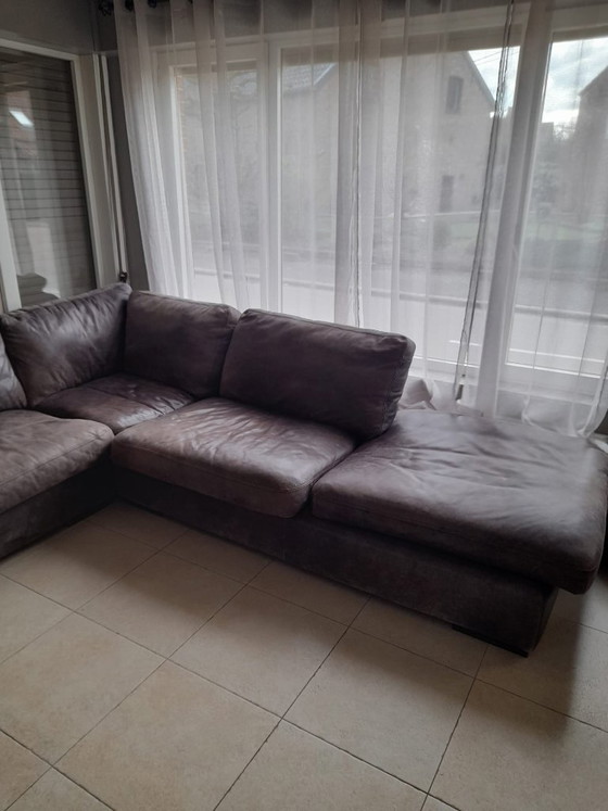 Image 1 of Divano angolare in pelle di bufalo - molto comodo - condizioni impeccabili