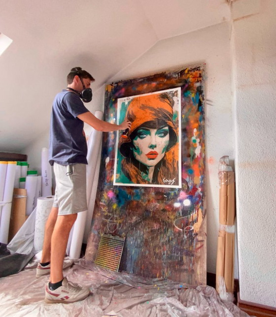 Image 1 of GONGAS - Shine Girl - Toile d'artiste