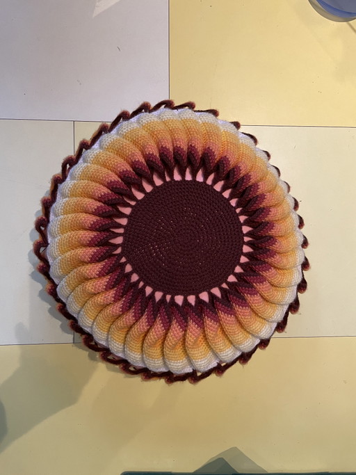 Häkelkissen Sunflower Sonnenblume Unikat