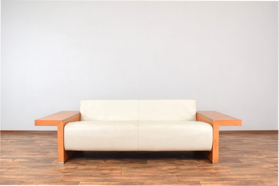Italiaanse leren bank van Giorgetti, jaren 80. – 3-5 zitsbanken, Wood (photo 12 of 15)