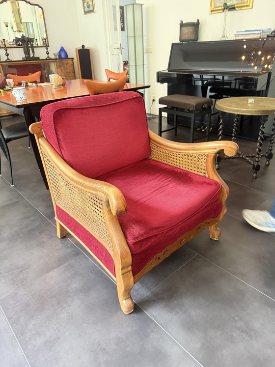 Image 1 of  Bergere antieke 3 zitsbank met 2 fauteuils 