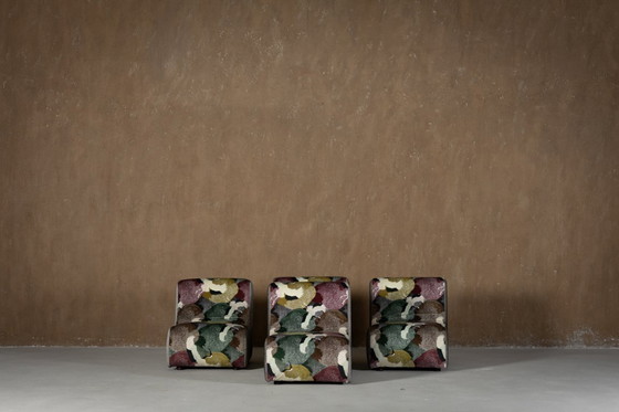 Image 1 of Sofá modular italiano (1970) en terciopelo Freedom Flight – 3 piezas