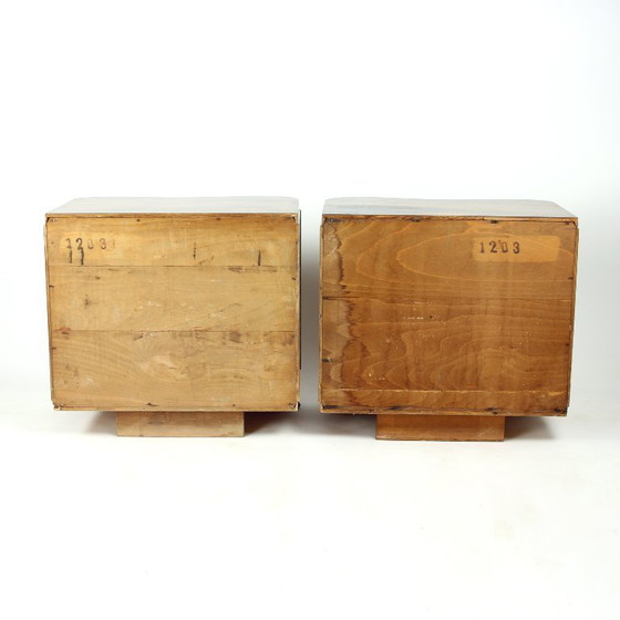 Image 1 of Art Deco nachtkastjes van Jindřich Halabala voor Up Závody, jaren dertig