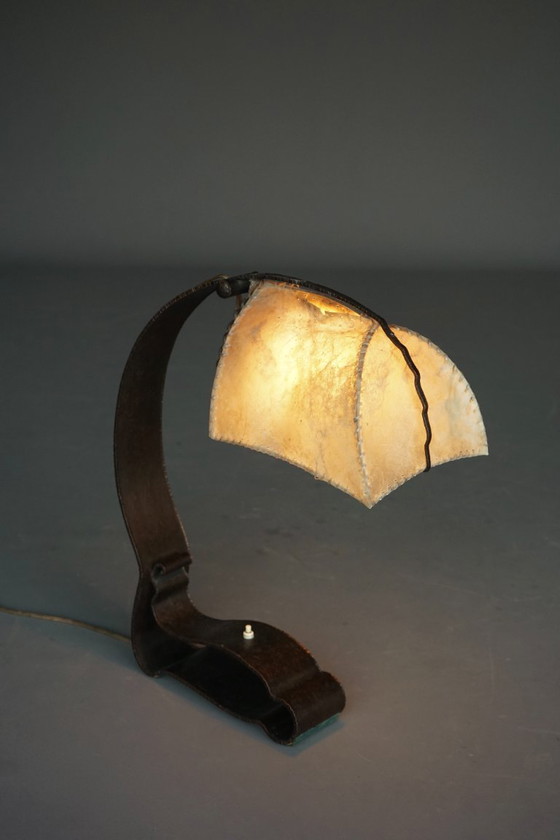 Amsterdam School metal & parchment Desk Lamp. 1920s – Reading Lamp (photo 13 of 20)
