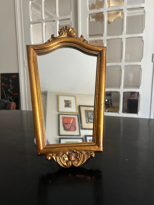 Golden Wood Wall Mirror