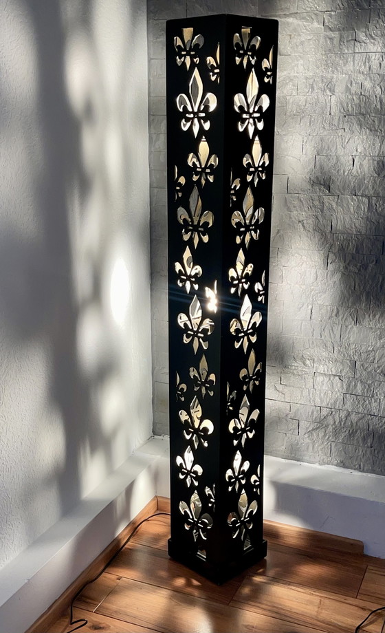 Image 1 of Gran lámpara de pie única y hecha a mano de Marrakech – Fleur de Lis – 165 cm – pieza de colección