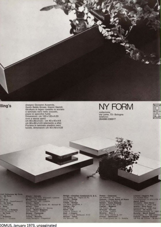 1970s/80s NY form coffee table mirrored steel & glass – Metal (photo 3 of 5)