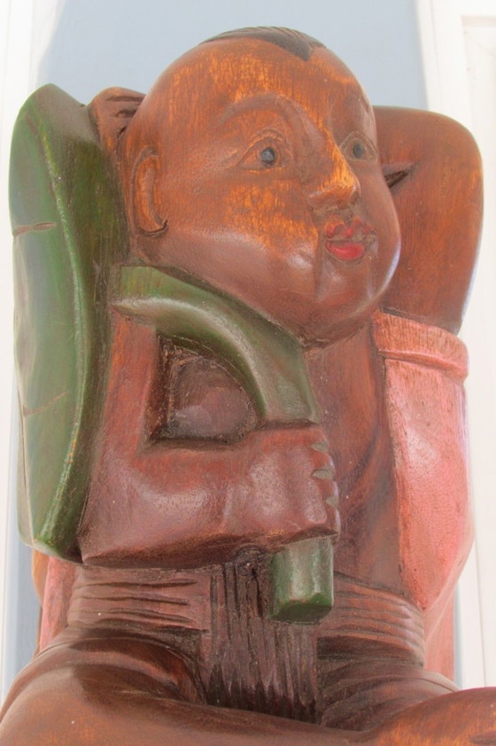 Image 1 of Statuetta in legno, Buddha policromo