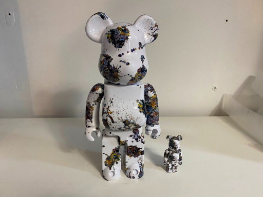 Bearbrick Jackson Pollock Studio Splash Version 400% + 100% Medicom Toys – decoratieve objecten, Plastic