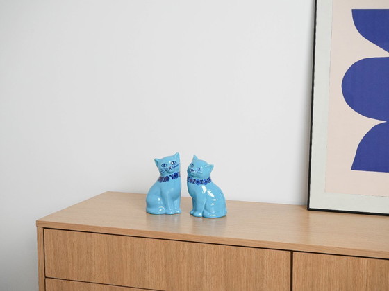 Image 1 of Figurines de chats en céramique, design suédois, années 1970, fabriquées par Guldkroken