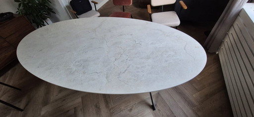 Bodilson design oval dining table beige ceramic top – eettafels, Metal (photo 2 of 7)