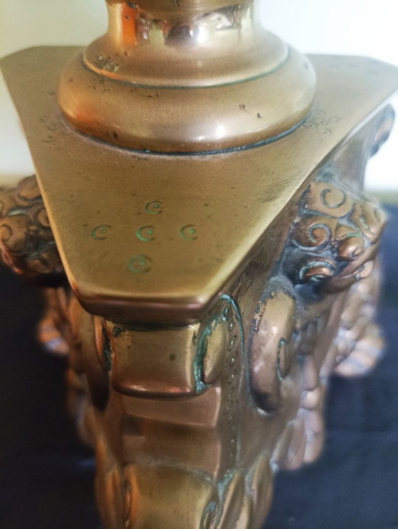 Image 1 of Eccezionale coppia di candelieri da altare barocchi, 72 cm!, ottone degno di un museo - ca. 1700