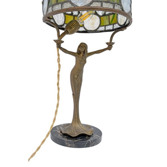 Image 1 of Franse Art Nouveau tafellamp "Tiffany stijl", jaren 1930