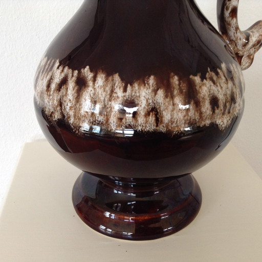 Mid Century Keramik Vintage Vase/Krug mit tropfender Glasur