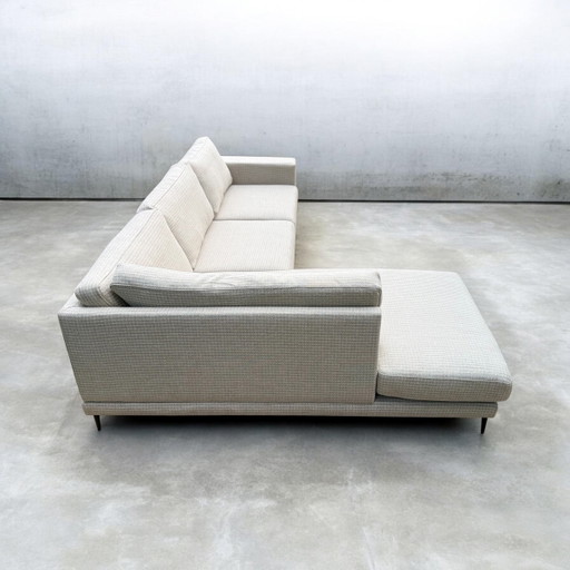 Divano angolare con chaise longue (rivestito e seduta rinnovata e rinforzata)