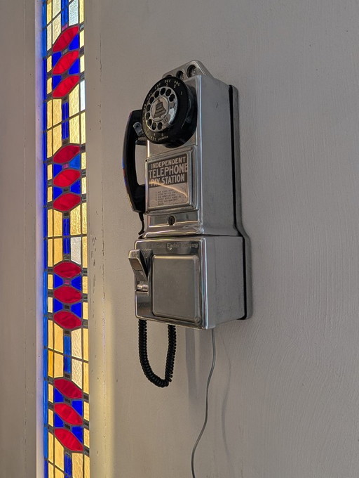 Vintage Automatic Electric Co. Chrome Pay Phone USA