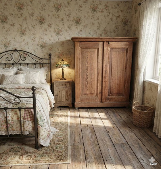 Image 1 of 2351 Brocante wooden girls' wardrobe closet