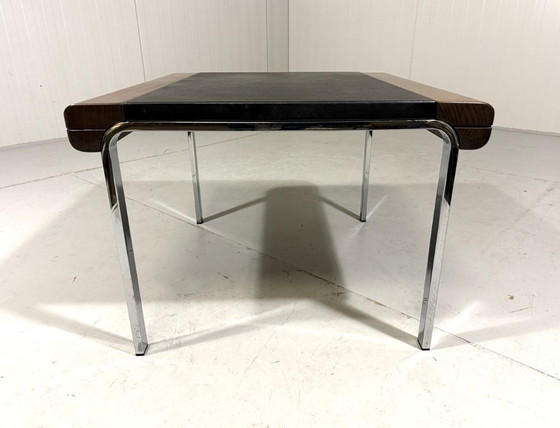 Image 1 of Table d'appoint en cuir Hans Eichenberger, table basse, Girsberger, Suisse